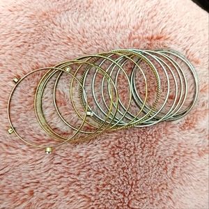 Forever 21 silver and gold bangle bracelets